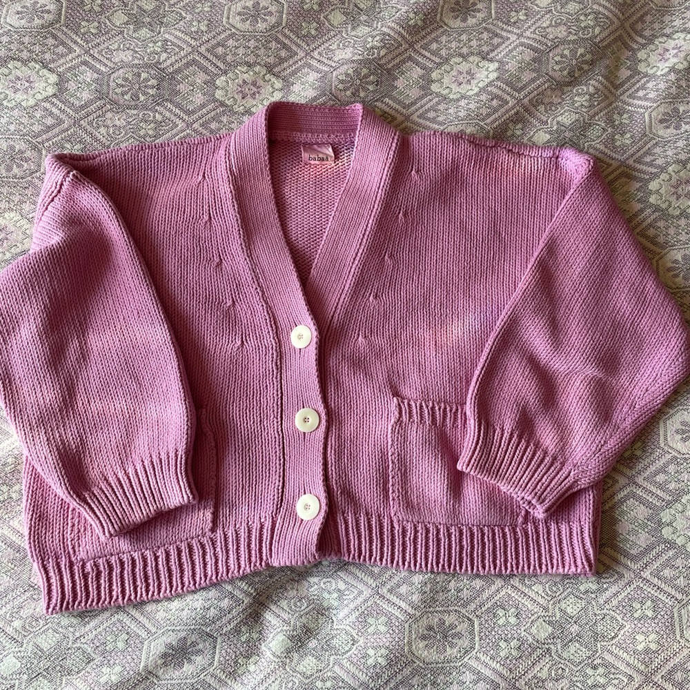 Babaa cardigan no22 fallen bougainvillea